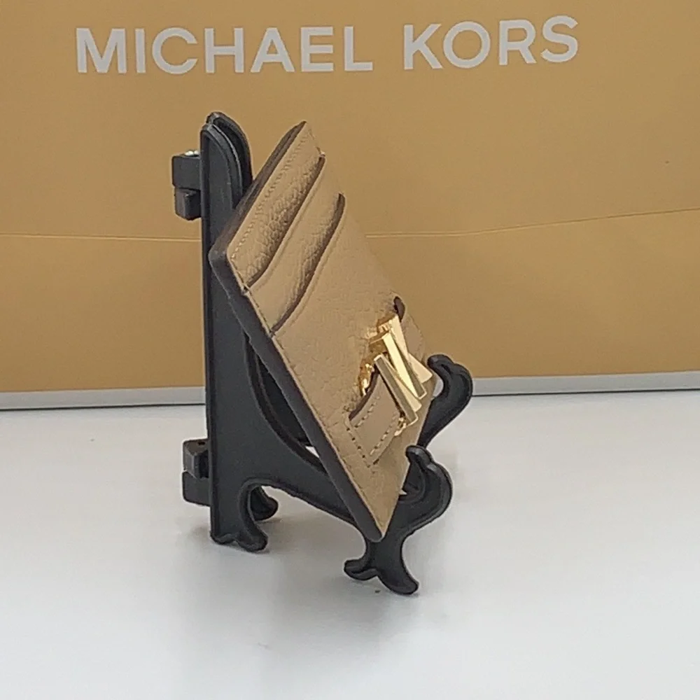 MICHAEL KORS Reed Large Pebbled Leather Card Holder Case Wallet COLOR: CAMEL
